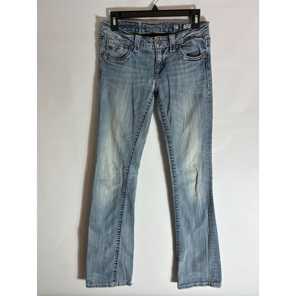 Miss Me Bootcut Jeans JP5330B3 Light Wash Wing Embellished Rhinestone Y2K 27